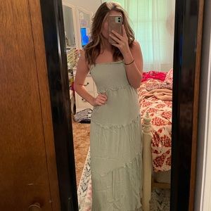 Beautiful long sage green dress